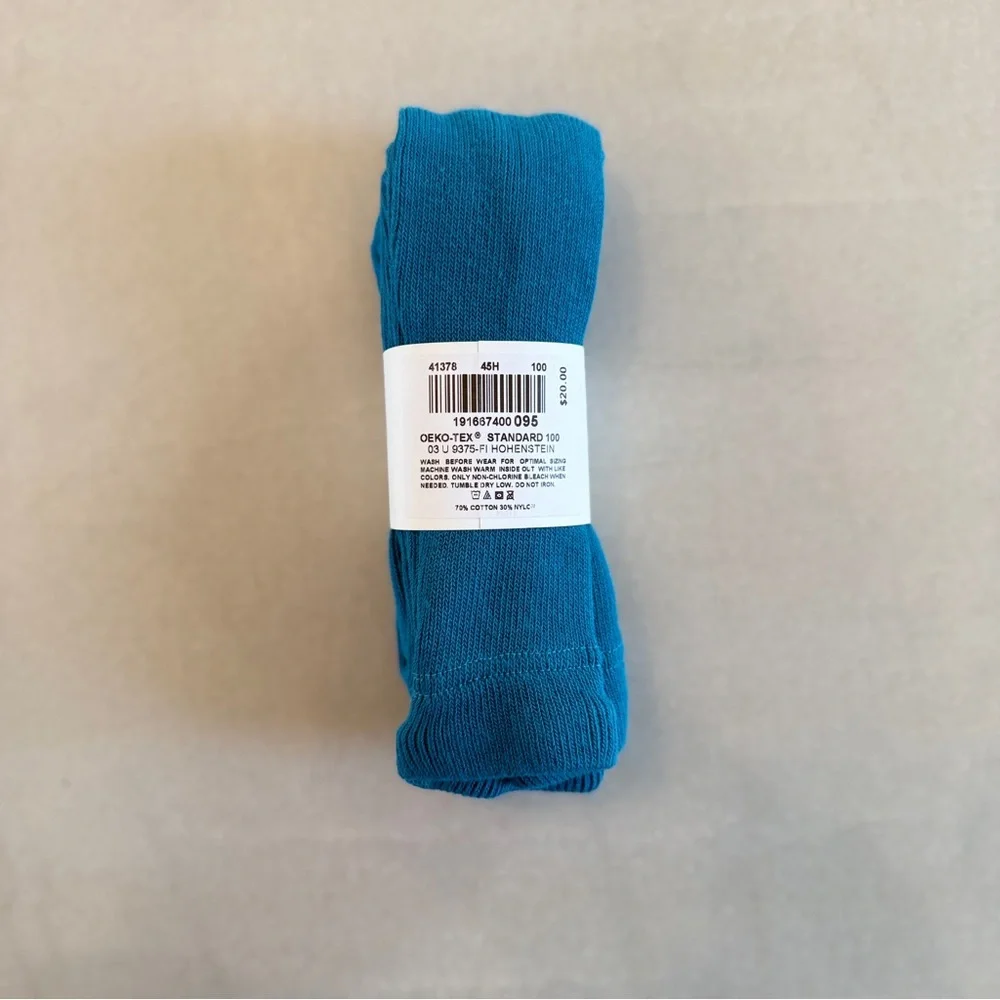 NWT Hanna Andersson Bright Kids Basics Footed Tights – Girls Size 4 Teal